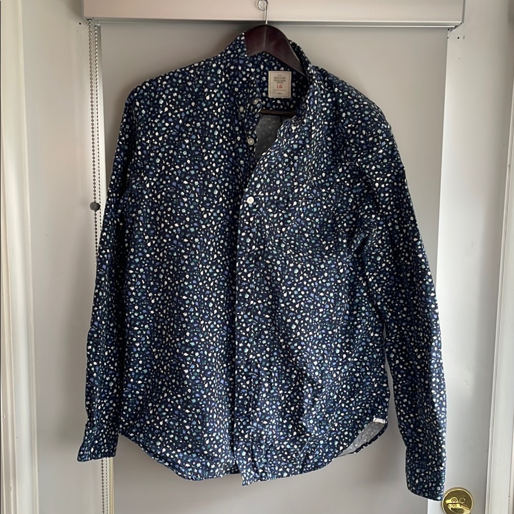 Men's Blue Patterned Shirt